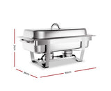 9L Bain Marie Chafing Dish 4.5Lx2 Stainless Steel - JVEES