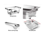 9L Bain Marie Chafing Dish 4.5Lx2 Stainless Steel - JVEES