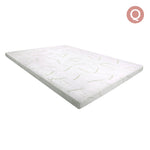 Memory Foam Mattress Topper w/ Bamboo Fabric Cover 7cm Queen