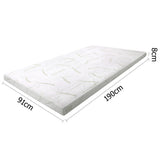 Cool Gel Memory Foam Mattress Topper w/ Bamboo Fabric Cover 8cm Single - JVEES