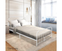 Queen Metal Bed Frame White - JVEES