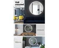 80cm Round LED Wall Mirror Bathroom Light - JVEES