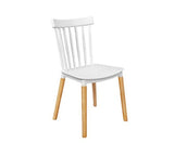 4 x Retro Beech Wood Cafe Style Dining Chairs - JVEES