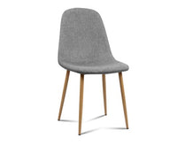 4 x Aarons Fabric Dining Chairs - Light Grey - JVEES