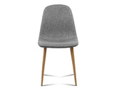 4 x Aarons Fabric Dining Chairs - Light Grey - JVEES