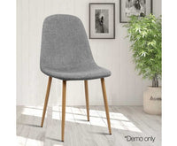 4 x Aarons Fabric Dining Chairs - Light Grey - JVEES