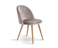 Set of Two Velvet Dining Chair - Light Grey - JVEES