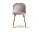 Set of Two Velvet Dining Chair - Light Grey - JVEES