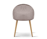 Set of Two Velvet Dining Chair - Light Grey - JVEES