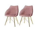 Set of 2 Artiss Valisa Dining Chairs Kitchen Chairs Upholstered Velvet Pink