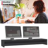 Dual Computer Screen Riser With Shelf