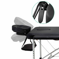 75cm Professional Aluminium Portable Massage Table - Black - JVEES