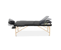 75cm Wide Portable Wooden Massage Table 3 Fold - Black - JVEES