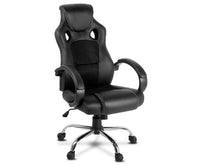 Racing Style PU Leather Office Chair - Black - JVEES