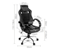 Racing Style PU Leather Office Chair - Black - JVEES