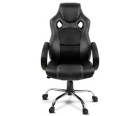 Racing Style PU Leather Office Chair - Black - JVEES