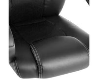 Racing Style PU Leather Office Chair - Black - JVEES