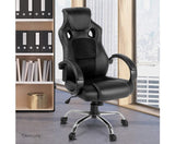 Racing Style PU Leather Office Chair - Black - JVEES