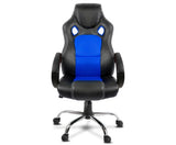 Racing Style PU Leather Office Chair Blue - JVEES