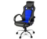 Racing Style PU Leather Office Chair Blue - JVEES
