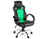 Racing Style PU Leather Office Chair Green - JVEES