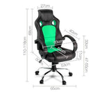 Racing Style PU Leather Office Chair Green - JVEES