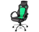 Racing Style PU Leather Office Chair Green - JVEES