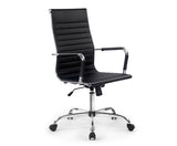 Executive High Back Office Chair PU Leather - Black - JVEES