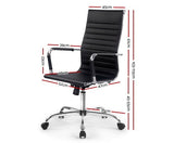 Executive High Back Office Chair PU Leather - Black - JVEES