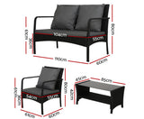 4 Pcs Wicker Outdoor Furniture Setting - JVEES