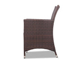 3 Piece Wicker Outdoor Furniture Set - Brown - JVEES