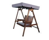 2 Seater Timber Canopy Swing Chair - Charcoal - JVEES