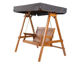 2 Seater Timber Canopy Swing Chair - Teak - JVEES