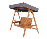 3 Seater Outdoor Wooden Swing Chair Garden Bench Canopy - JVEES