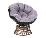 Outdoor Papasan Chair Brown Wicker