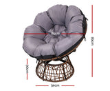 Outdoor Papasan Chair Brown Wicker