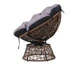 Outdoor Papasan Chair Brown Wicker