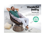 Outdoor Papasan Chair Brown Wicker