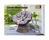 Outdoor Papasan Chair Brown Wicker