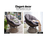 Outdoor Papasan Chair Brown Wicker