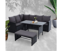 8 Seater Wicker Outdoor Furniture Dining Setting Sofa Set - JVEES
