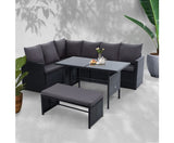 8 Seater Wicker Outdoor Furniture Dining Setting Sofa Set - JVEES