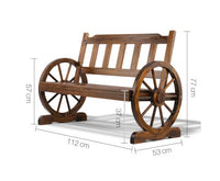 Wooden Wagon Wheel Bench - Vertical Slat - JVEES
