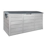290L Plastic Outdoor Storage Box Container Weatherproof Grey - JVEES