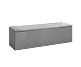 Premium 140cm Long Storage Ottoman Bench - Light Grey - JVEES