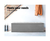 Premium 140cm Long Storage Ottoman Bench - Light Grey - JVEES