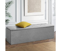 Premium 140cm Long Storage Ottoman Bench - Light Grey - JVEES