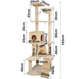 Multi Level Cat Scratching Poles Tree w/ Ladder Beige - JVEES