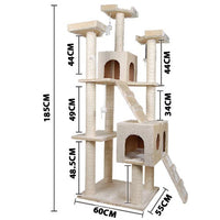 Multi Level Cat Scratching Poles Tree w/ Ladder Beige - JVEES