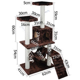 Cat Scratching Poles Post Furniture Tree House Brown - JVEES